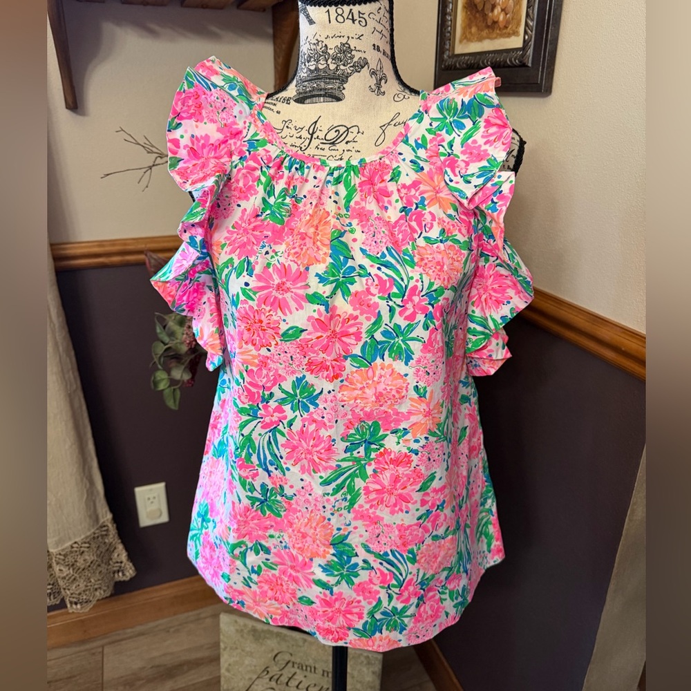 Lilly Pulitzer Marlee Ruffle Top - Picture 2 of 8